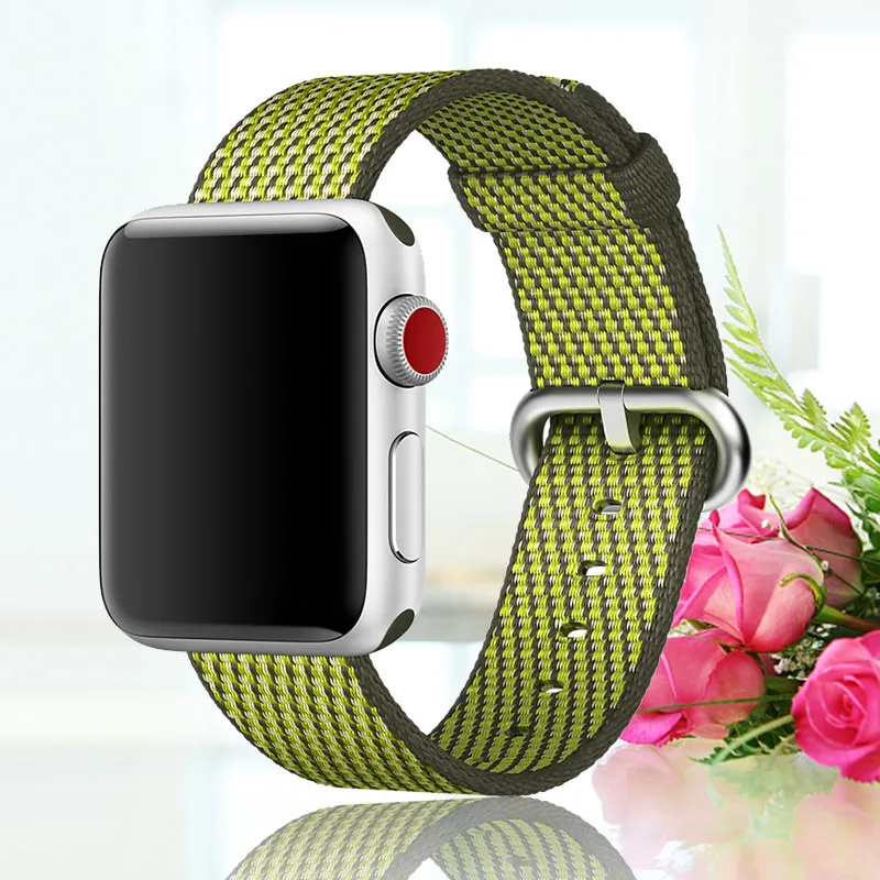 Dark Olive Check Браслет для apple watch, 44 мм, группа 5, 4, 3, 2, 1, тканый нейлоновый ремешок для iWatch, 40 мм, цветной узор, классическая пряжка - Цвет ремешка: Dark Olive Check