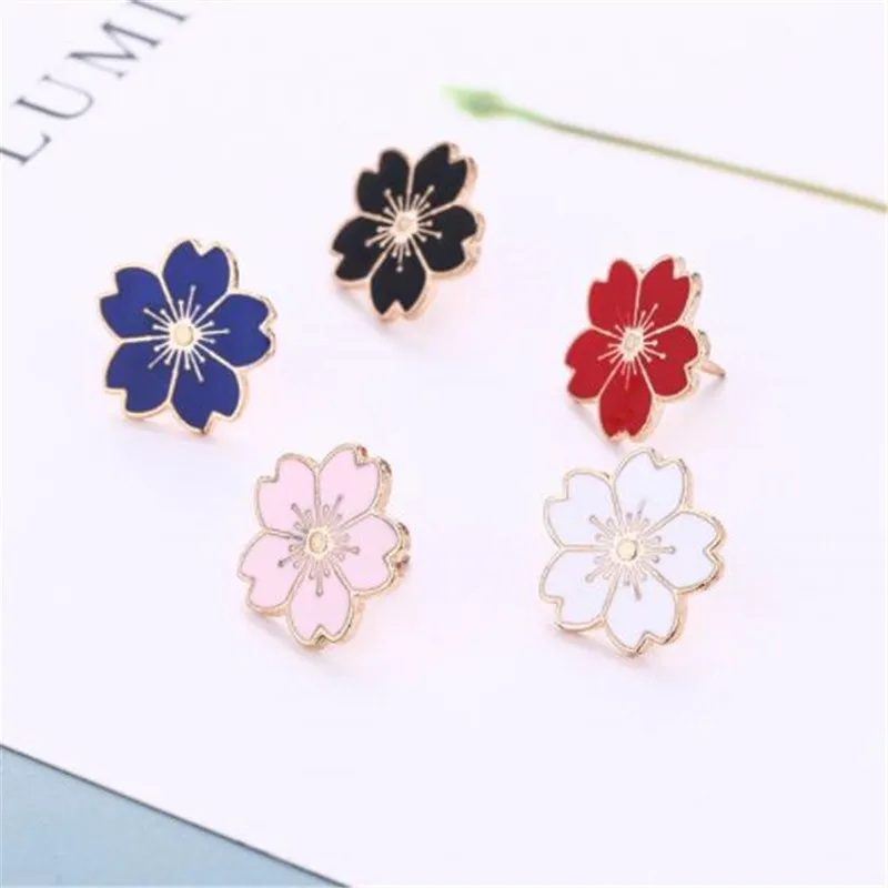 WKOUD 2019 sweet cherry blossom brooch Drip flower collar pin badges Clothing bags accessories Female | Украшения и аксессуары