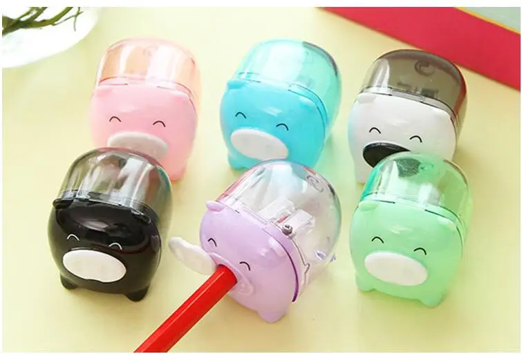 1 шт. Deli милые Kawaii животные Свинья цветные сладкие конфеты точилка для карандашей корейские детские школьные принадлежности канцелярские товары