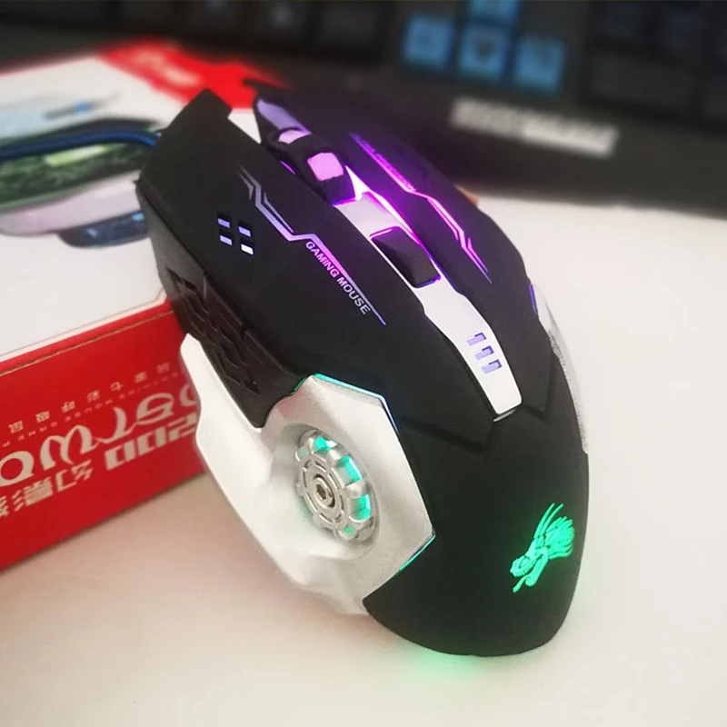 Профессиональный светодиодный освещение Проводная игровая клавиатура Мышь 4800