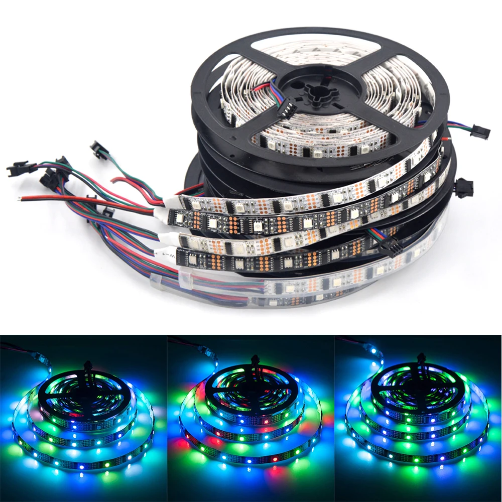 5 м WS2801 32 светодиодный s/m IP20/IP65/IP67 5050 rgb Светодиодная лента Raspberry Pi управление Arduino разработка ambilight tv, Белый/Черный PCB DC5V