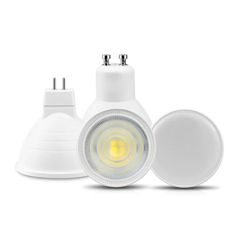 10 шт./лот светодиодный светильник 220V 6ВТ GU10 Точечный MR16 COB Чип луча SMD 2835 теплый