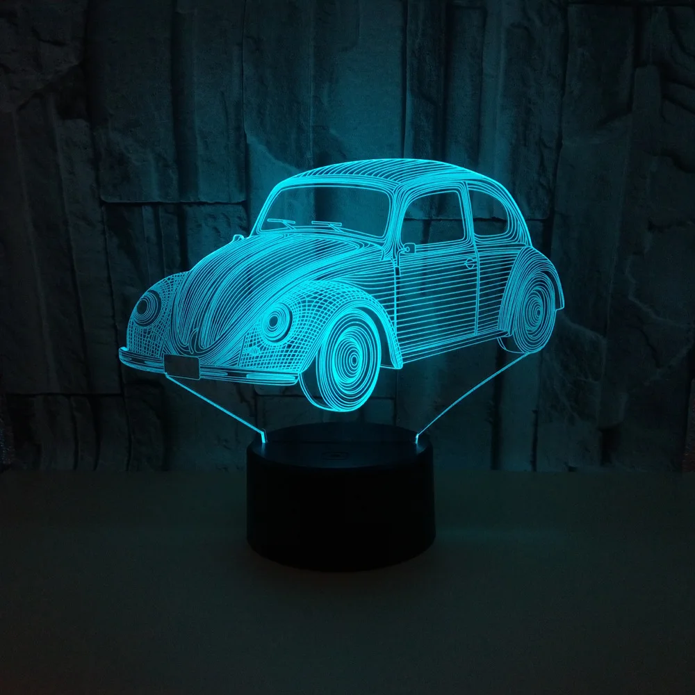 Новая Автомобильная 3d небольшая настольная лампа для инородного сенсорного