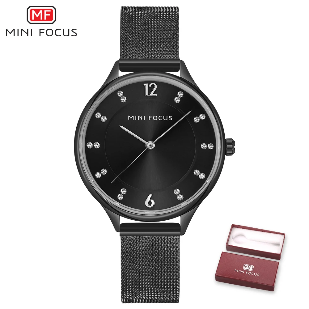 Black with Box Женские часы, стразы, браслет, Роскошные, водонепроницаемые, кварцевые, розовое золото, нержавеющая сталь, Montre Femme - Цвет: Black with Box