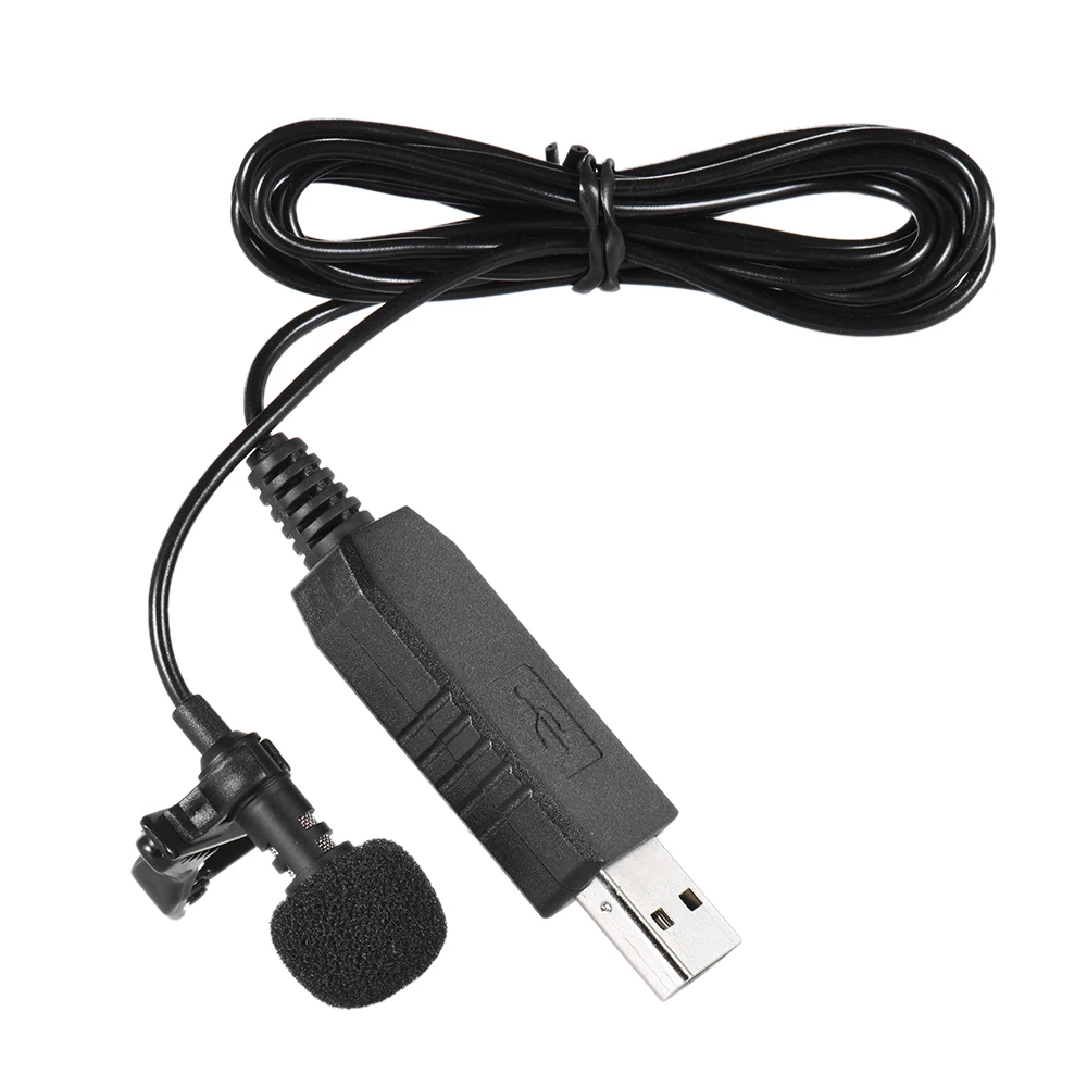 Портативный мини микрофон USB 150 см всенаправленный стереозвук с зажимом