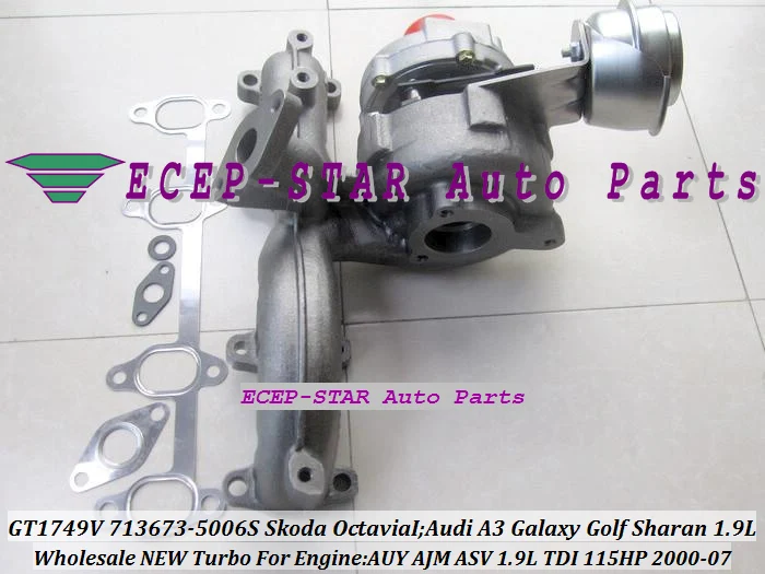Бесплатная доставка GT1749V 713673 5006S 038253019D для Audi A3 Galaxy Golf Sharan Skoda Octavia I 1.9L TDI AUY ASV 115HP 00