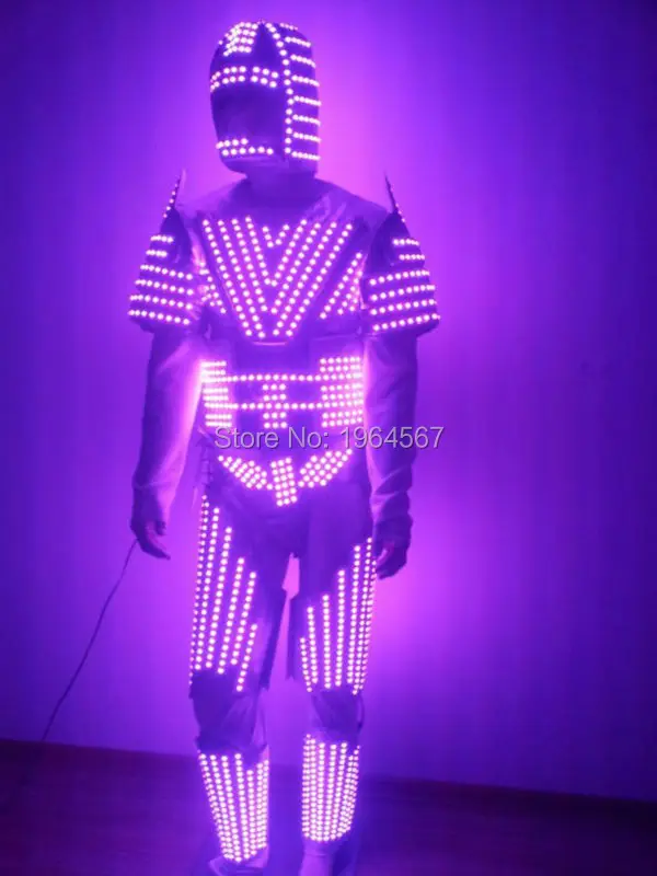 Новый дизайн RGB костюмы со светодиодами мужская одежда сценический костюм робота