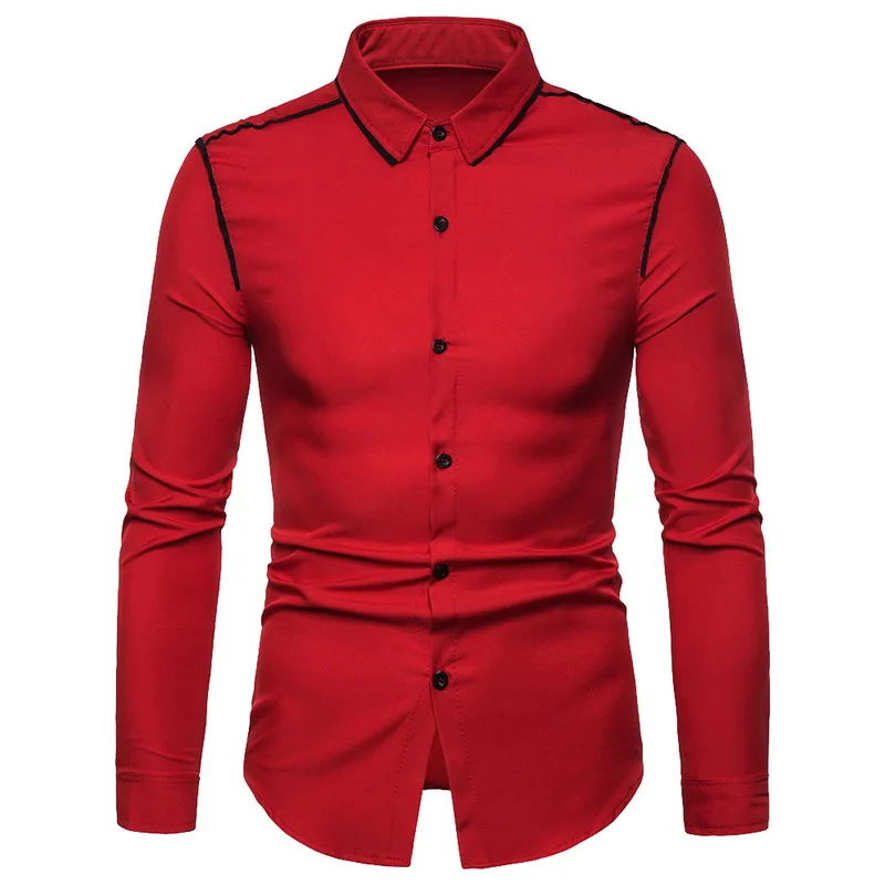 HEFLASHOR белые мужские рубашки с длинным рукавом Chemise модный бизнес Дизайн мужские s тонкие повседневные Camisa Рубашки