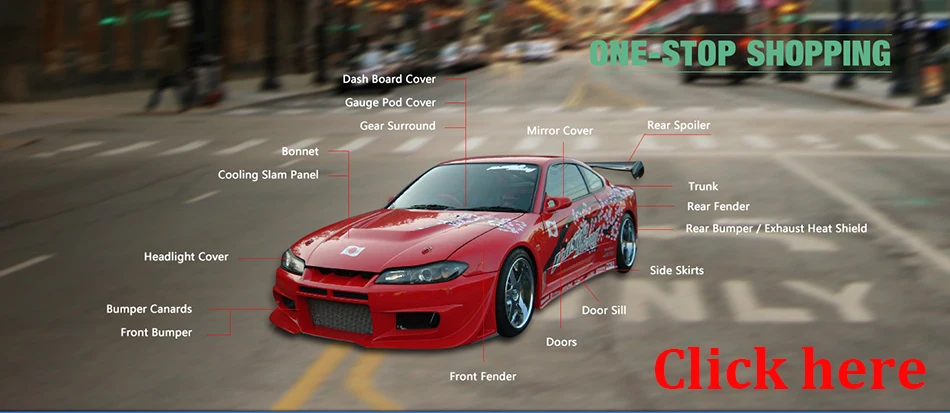 Rocket Bunny Body Kit для Nissan Silvia S15 Racing СТЕКЛОВОЛОКНО FRP спойлер/боковая юбка/бампер/передняя губа/диффузор/крыло отделка часть