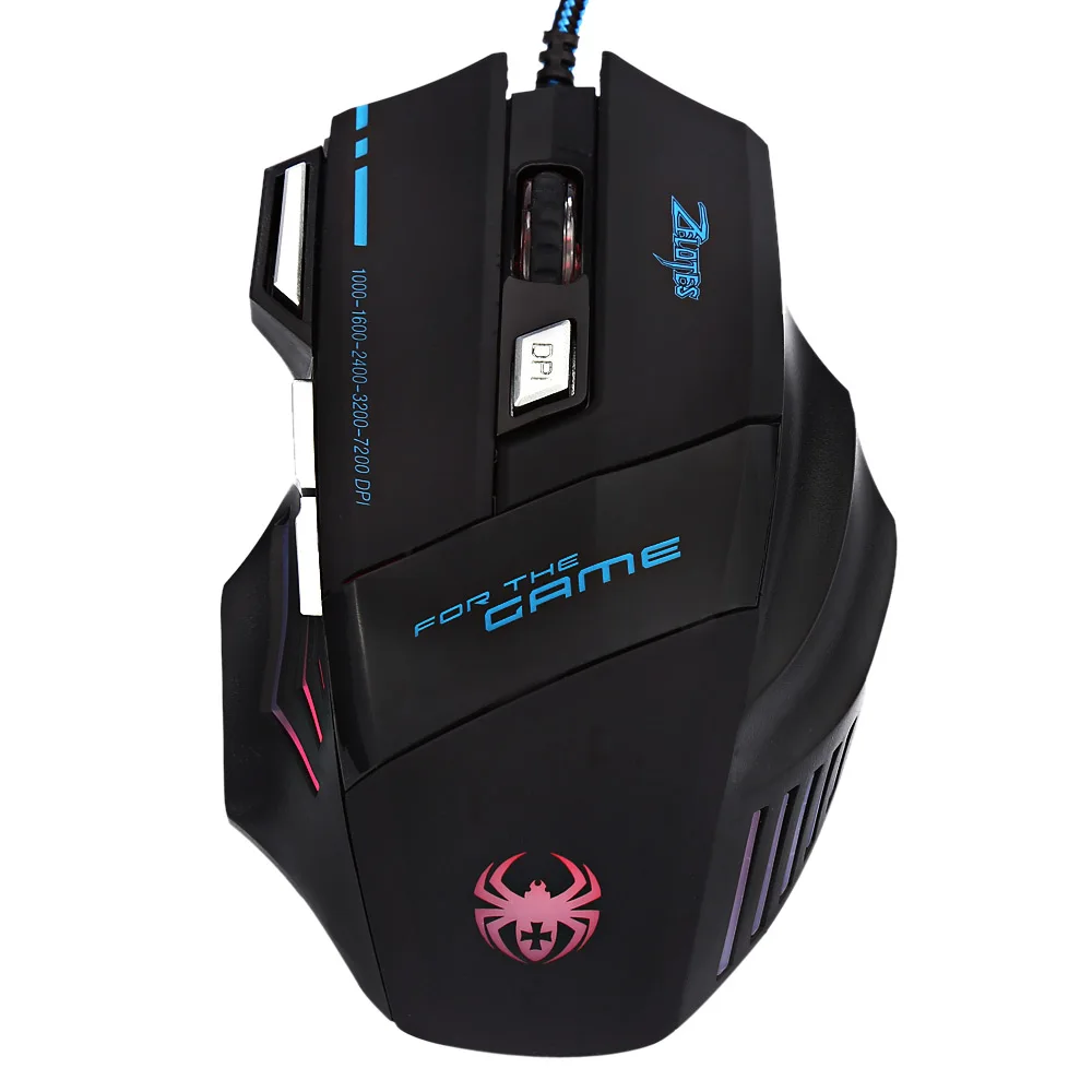 ZELOTES T - 80 7200 DPI 7 Button Multi Color LED Optical USB Wired Gaming Mouse | Компьютеры и офис