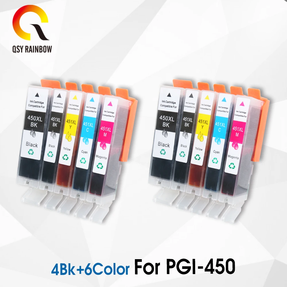 10 шт. совместимые картриджи для принтеров Canon pgi 450 451 PIXMA IP7240 MX924 MG5440 MG5540