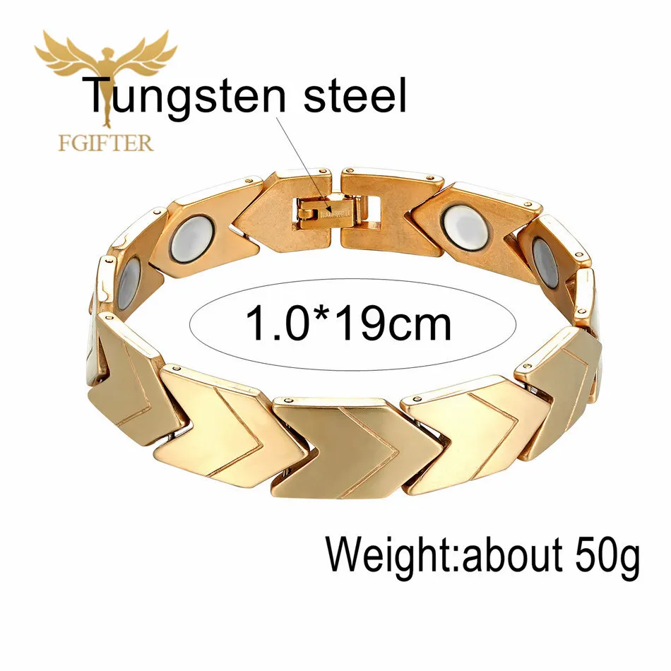 Tungsten Bracelets Высококачественные мужские браслеты золотого цвета, вольфрамовый стальной браслет, лучшие подарки для мужчин, крутые мужские браслеты на руку, мужские браслеты - Окраска металла: Tungsten Bracelets