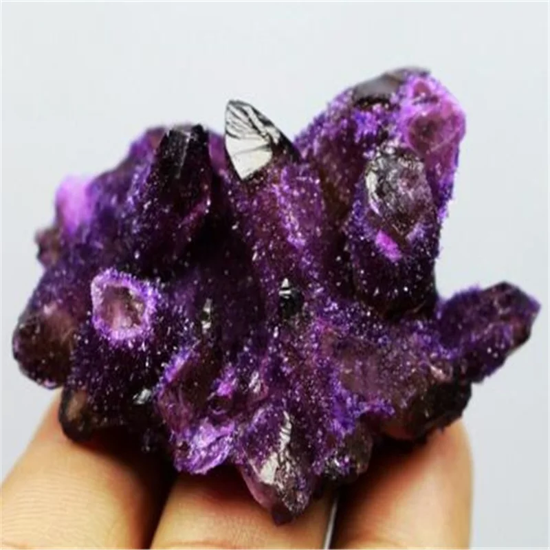 

Purple crystal flowers, purple crystal cluster specimen for home collection