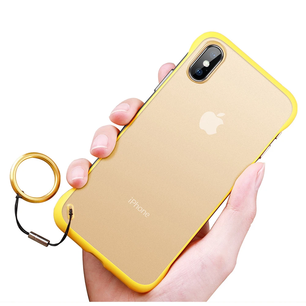 OTAO ультра тонкий прозрачный безрамный чехол для iPhone 8 7 Plus 6 6s Кольцо Жесткий ПК X XS