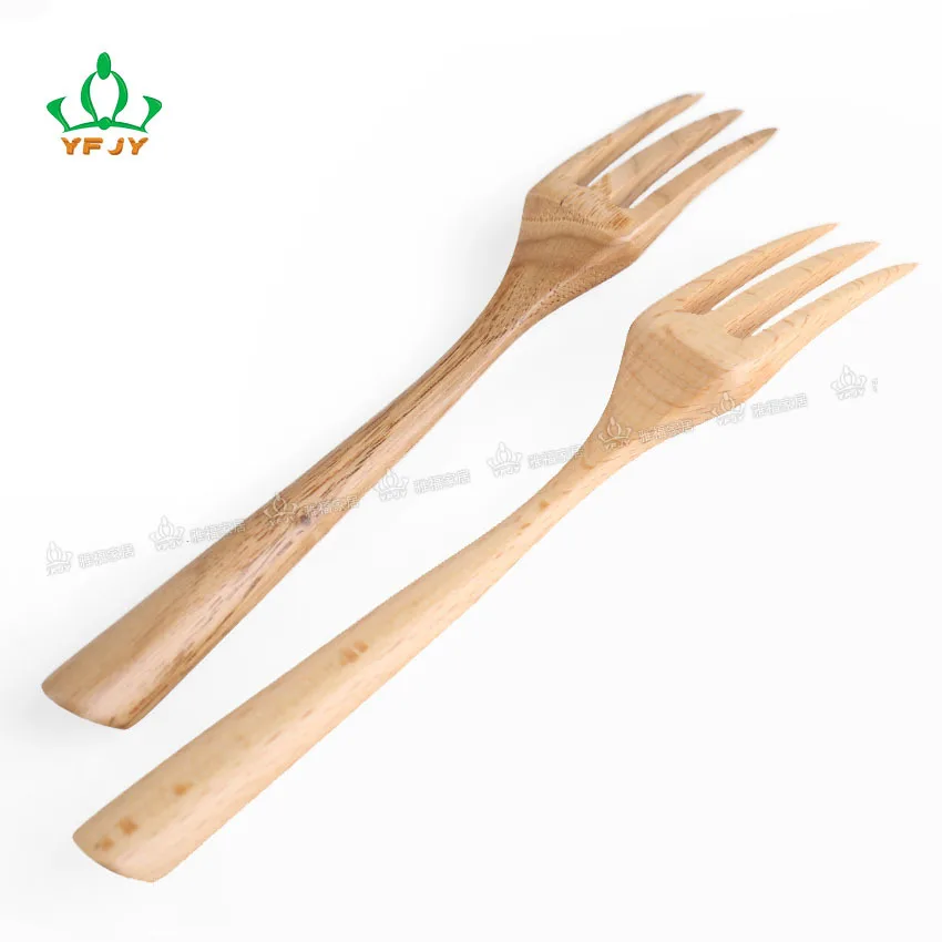 Вилки из натурального дерева длиной 20 см столовые приборы Шпилька с тремя