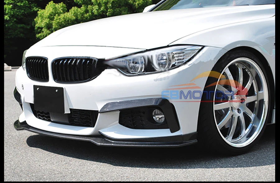Неокрашенные волокна стекло передний спойлер для BMW F32 F33 F36 M Sport tech Бампер 2014UP