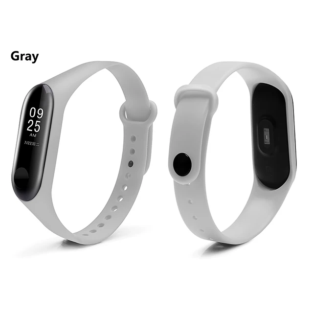 Серый Mi Band 3 ремешок на запястье для Xiaomi mi Band 3 зарядный кабель для Xiaomi mi band 3 силиконовый ремешок на запястье mi band 3 зарядный кабель - Цвет: Серый