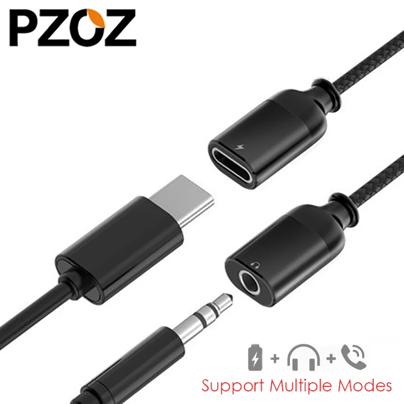 Адаптер для наушников PZOZ type c 3 5 мм aux USB C к AUX адаптер xiaomi mi 9 se 8 6 Jack аудиокабель