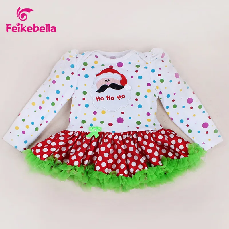 платье для девочки детское длинный рукав Новорожденных Девочек Рождественские