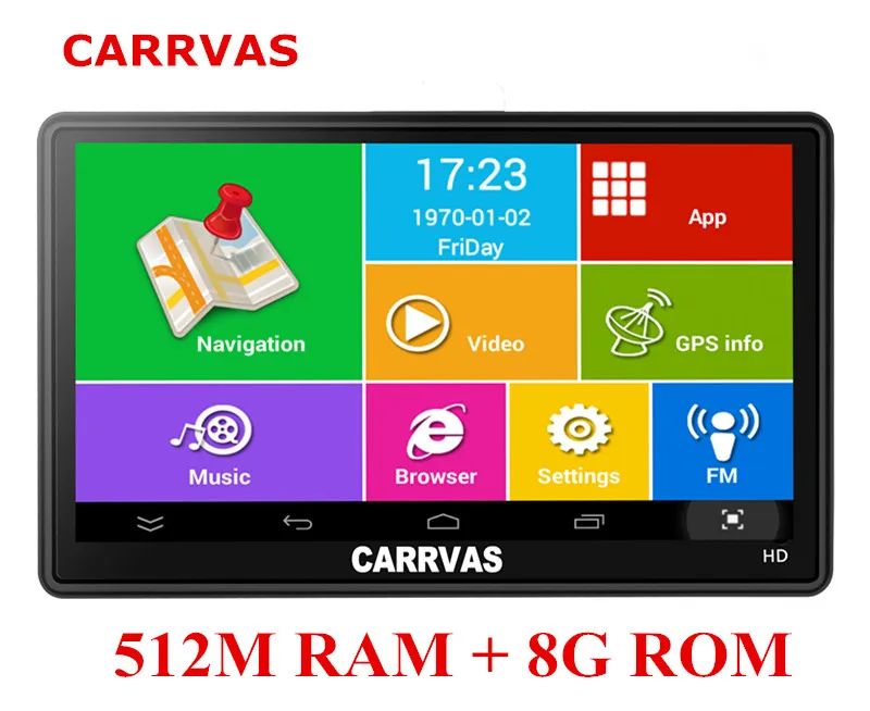 7-дюймовый емкостный экран Автомобильный GPS навигатор Android Wi-Fi AV 512 МБ 8 ГБ грузовик