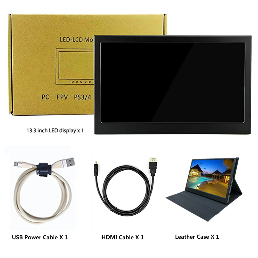 Новинка 13," портативный компьютерный монитор PC 1920x1080 HDMI PS3 PS4 Xbox360 1080P ips ЖК-СВЕТОДИОДНЫЙ монитор для Raspberry Pi 3 B 2B