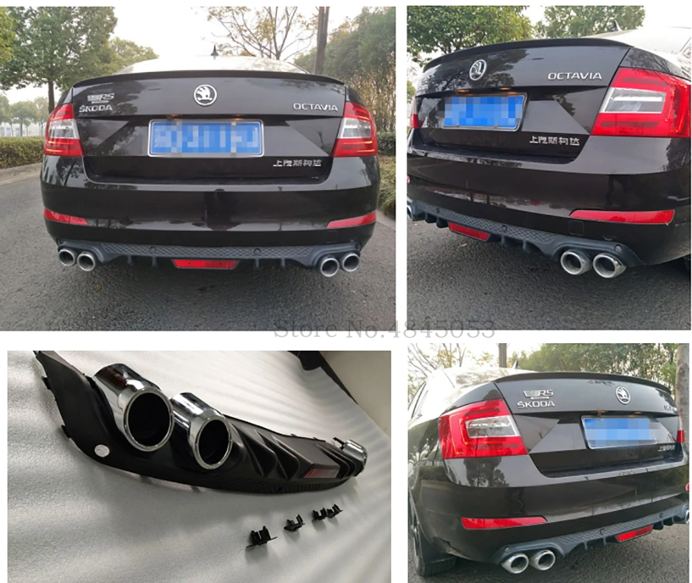 Автомобильный Стайлинг для Skoda Octavia до задний диффузор протектор Высокое качество ABS черный Задний бампер спойлер багажника