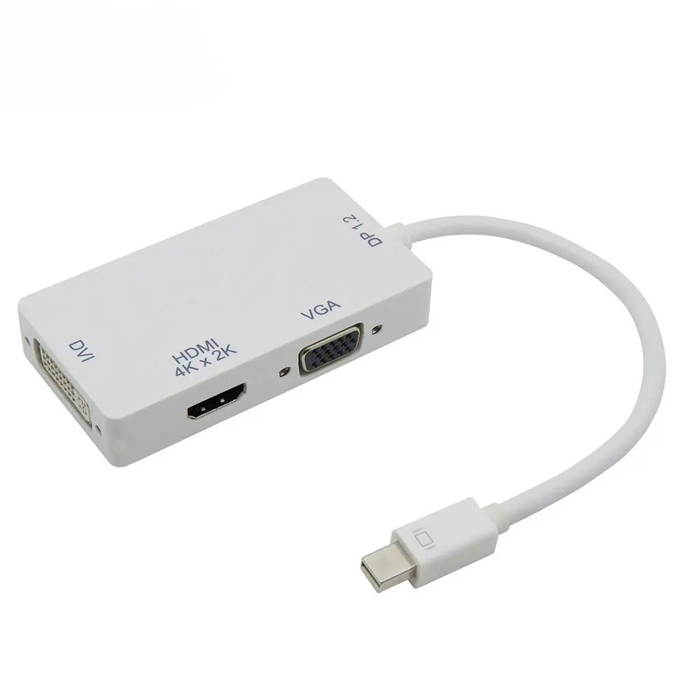 Кабель преобразователь Mini DP DVI VGA HDMI 4K * 2K Thunderbolt 3 в 1 для Apple MacBook Air Pro iMac шт.|Кабели VGA|
