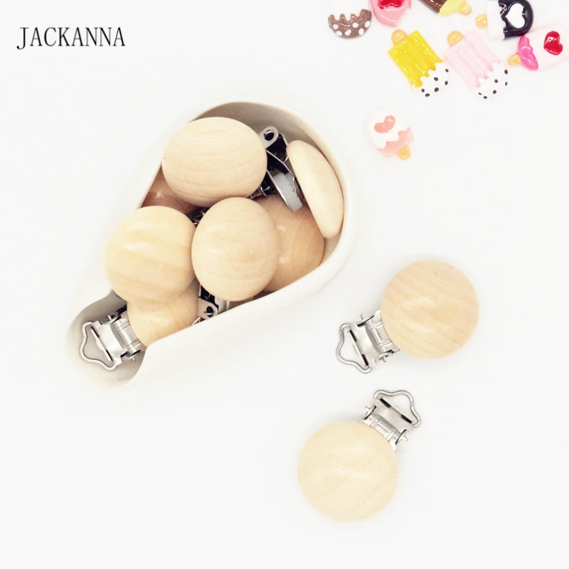 100 шт. зажимы для соски из натурального дерева с металлическим держателем