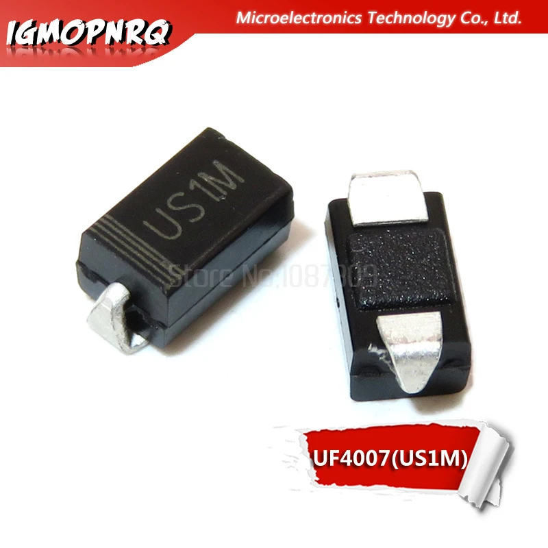 100 шт. 1N4001 M1 1N4004 M4 1N4007 M7 FR107 RS1M FR207 RS2M HER108 US1M SF18 ES1J SF14 ES1D|Диоды| |