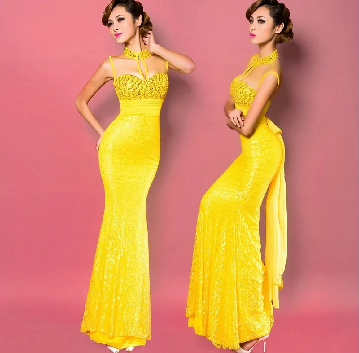 Газовое кружевное платье на бретелях вечерние бальные платья с высоким воротом и