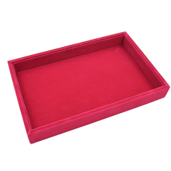 Rose Red Маленькое бархатное кольцо, серьги, браслет ожерелье подвеска для часов лоток тарелка ювелирный держатель для украшений коробка для хранения лоток - Цвет: Rose Red