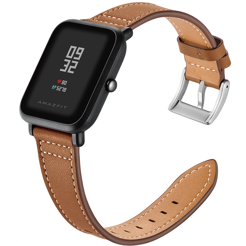 20 мм ремешок для часов из натуральной кожи xiaomi huami Amazfit Bip Samsung gear s2 S4 Высокое
