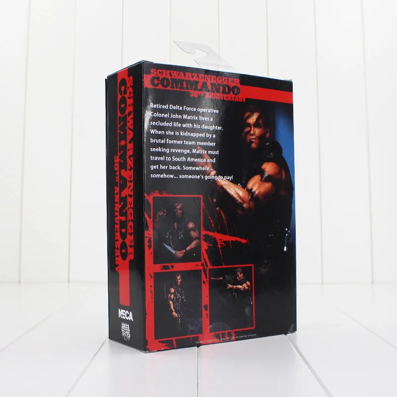 18 см Косплэй NECA Commando 30th Джон Арнольд Шварценеггер подвижные ПВХ фигурку Modello