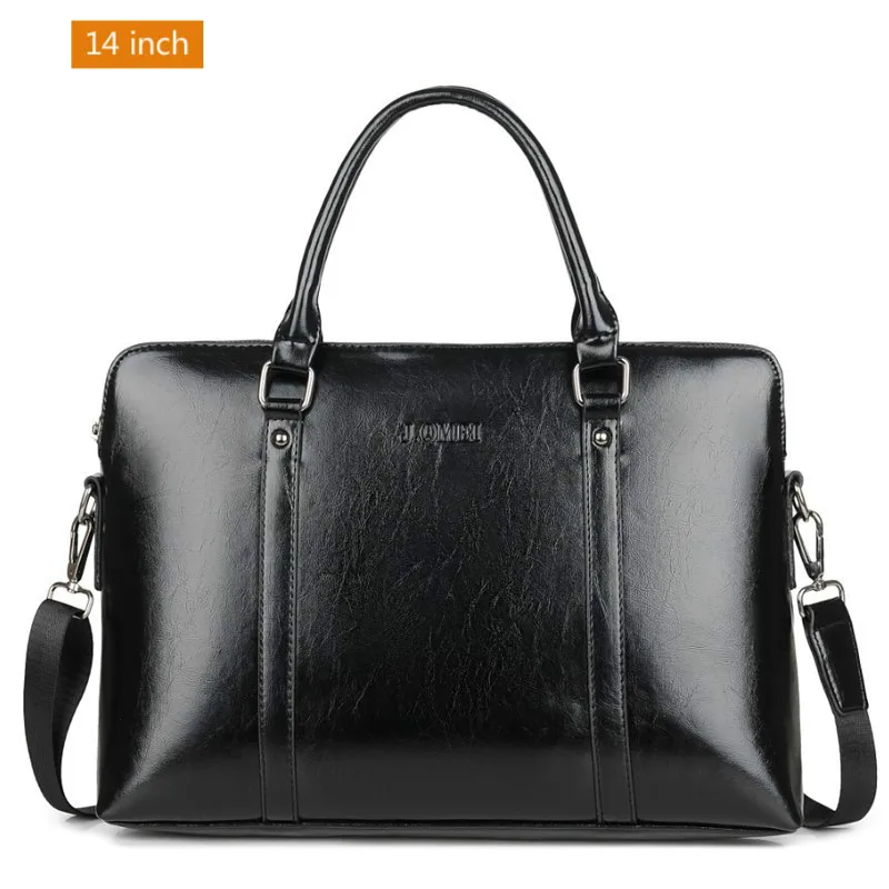black-14 inch Высококачественные женские деловые портфели для ноутбука, Сумки из искусственной кожи, женские сумки 1" 15,6 дюймов, портативные Офисные сумки для ноутбука - Цвет: black-14 inch