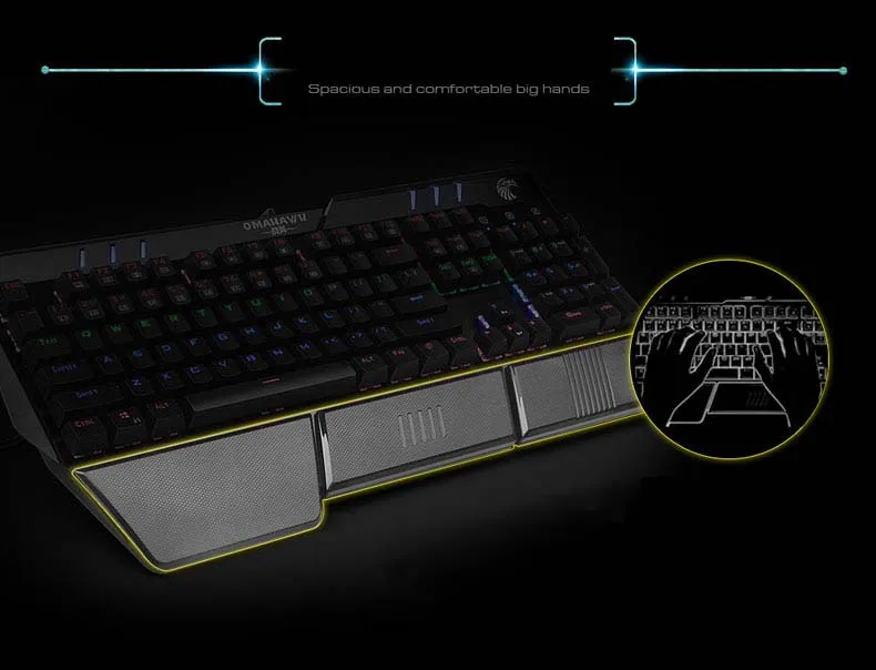 X-7800 Механическая игровая клавиатура со светодиодной подсветкой с подставкой на