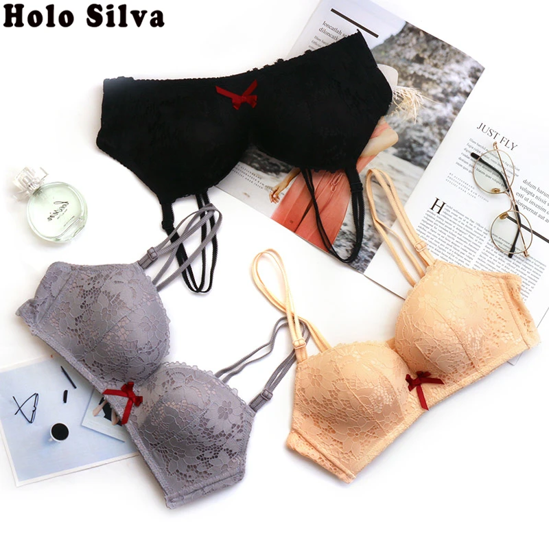 Women Push Up UnderWire Sexy Lace Bra Seamless Bras Girls Adjustment Small Chest Underwear 75A B Cup | Женская одежда