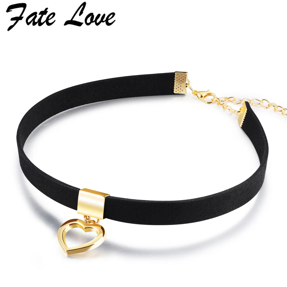 FATE ожерелье-чокер любовь 2017 золотой цвет сердце кулон удлиненная цепочка женские
