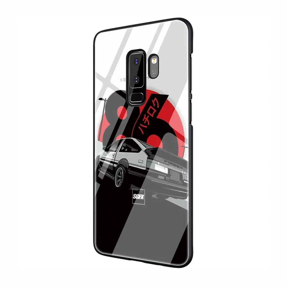 G7 INITIAL D AE86 закаленное Стекло чехол для телефона чехол для Galaxy S7 край S8 9 10 Plus, Note 8, 9, 10, A10 20 30 40 50 60 70 - Цвет: G7