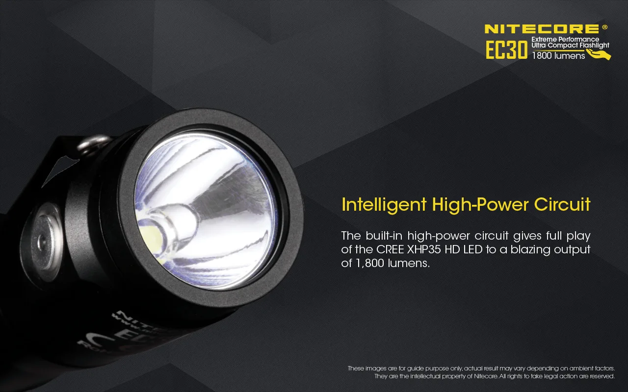 NITECORE EC30 фонарик 1800лм CREE XHP35 HD светодиодный EDC для наружного кемпинга портативный фонарь Магнитный фонарик