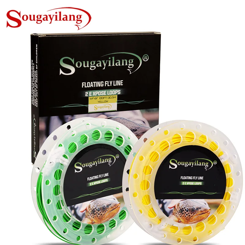 Sougayilang 2 E Xpose Loops Fly Fishing Lines 100FT/30 5 M Плавающие лески для рыбалки Вес вперед WF4F WF5F WF6F