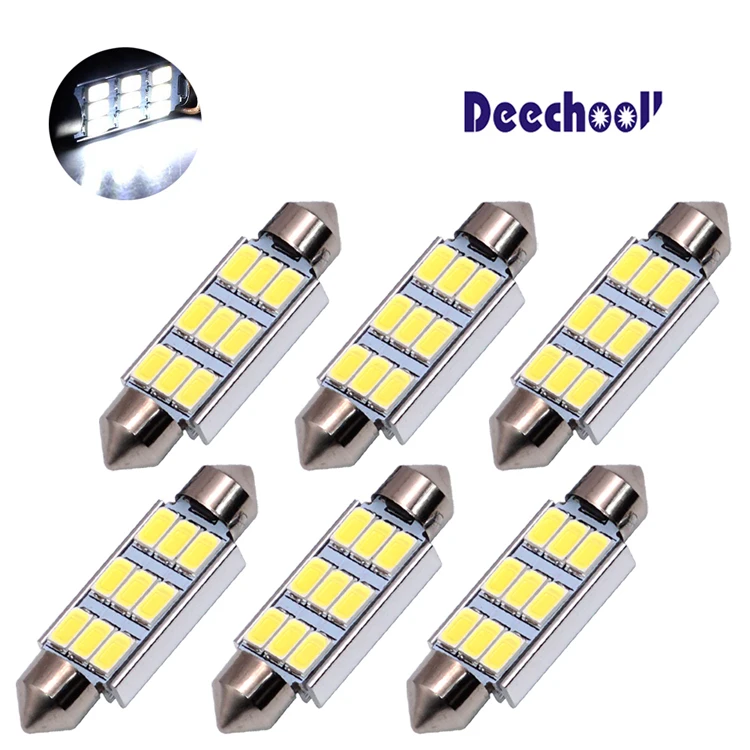 

6PCS Car Styling 5630 9SMD CANBUS Festoon Auto Dome Light C5W 6418 ERROR FREE Car LED Bulb Reading Light 31/36/39/42/44