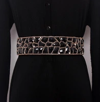womens runway fashion diamonds beaded elastic cummerbunds female dress corsets waistband belts decoration wide belt r1654