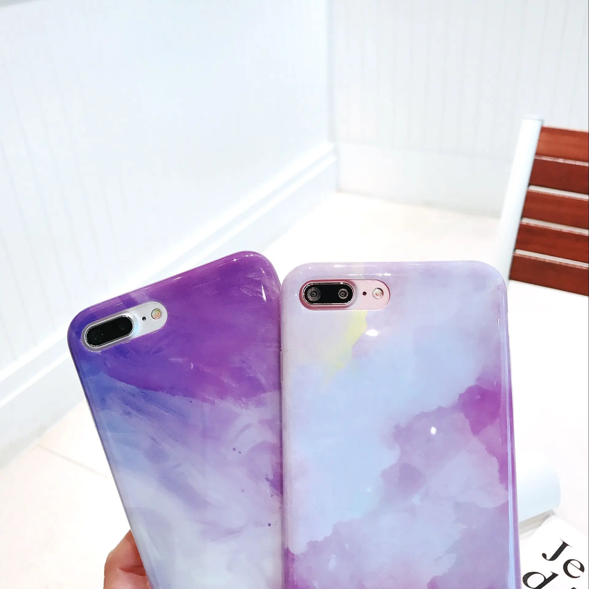 CRIAR HOUSE Cases For Apple iPhone X 6 6s 7 8 Plus 10 Watercolor Marble Rainbow Printing Soft Silicone TPU Back Case Cover |