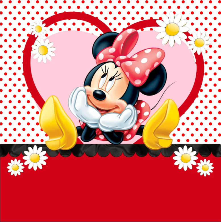 8x8FT красный горошек Минни Любовь Сердце ребенок душ пользовательские фотографии