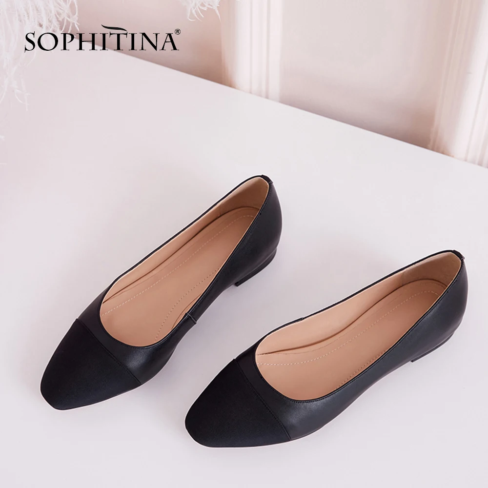 SOPHITINA/Женские туфли лодочки удобные из натуральной кожи. Кожаные на низком или