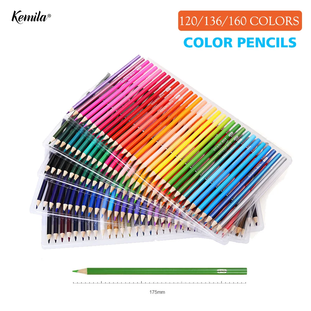 

120/136/160 Colors Wood Colored Pencils Set Lapis De Cor Artist Painting Oil Color Pencil For School Drawing Sketch Art Supplies