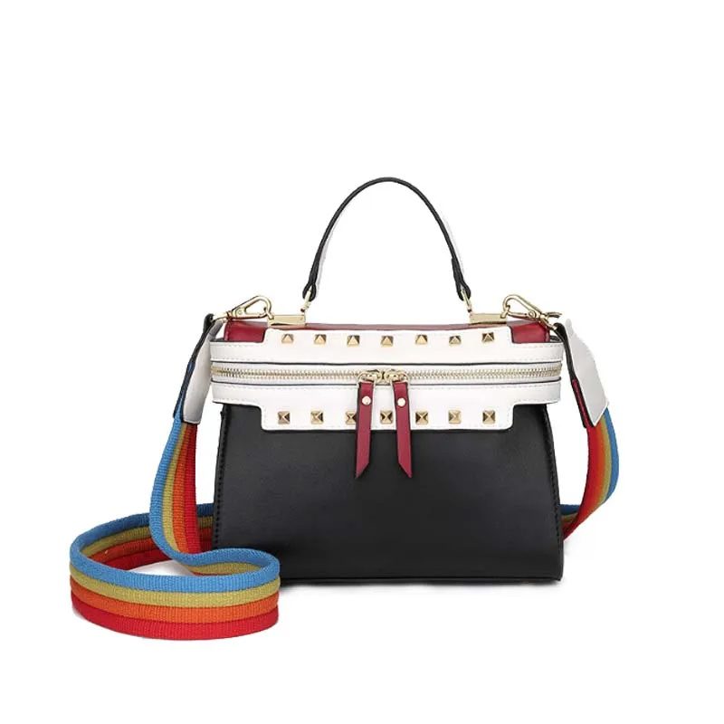 Elegant fashion 2018 new trendy handbags simple wild rainbow broadband Korean winter Messenger bag | Багаж и сумки