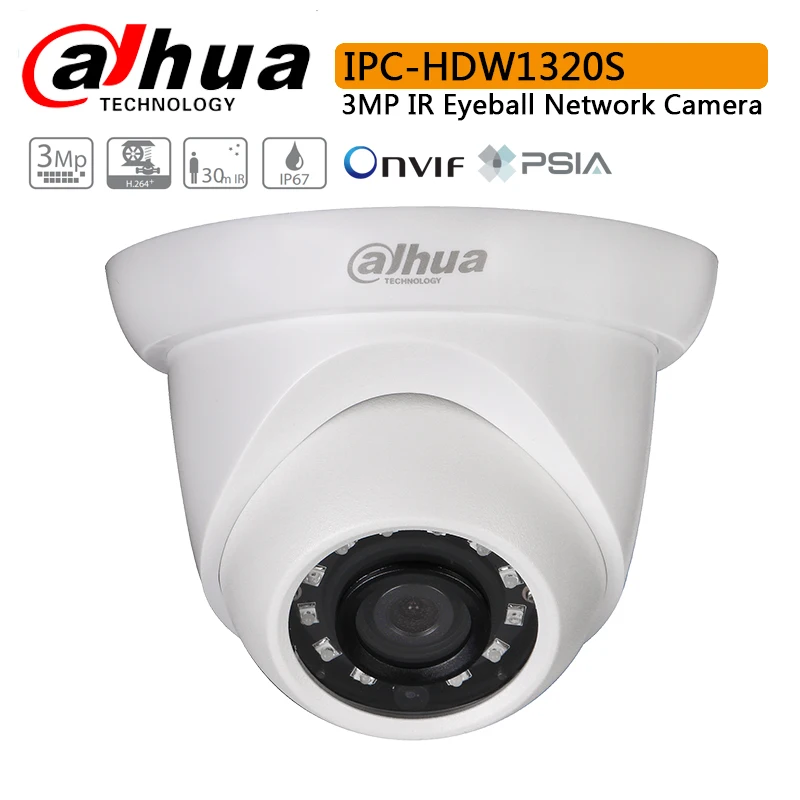 Оригинальная сетевая камера Dahua IPC-HDW1320S 3MP IR Eyeball с максимальными ИК светодиодами