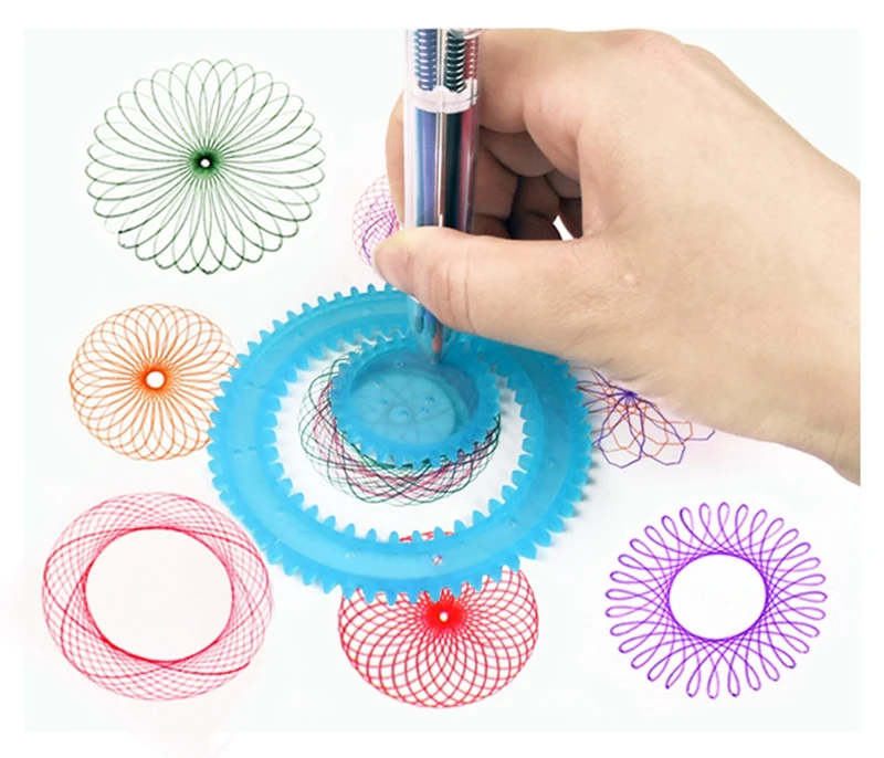 Spirograph Набор для рисования, блокирующие колеса, аксессуары, шестерни, Обучающие игрушки, детская линейка, ручка для рисования, обучающие игрушки для рисования