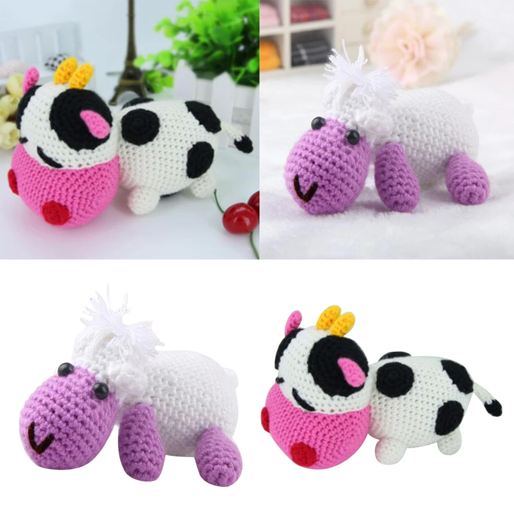 Комплект из 2 предметов милый 3D коровы овцы Набор для вязания крючком детей и